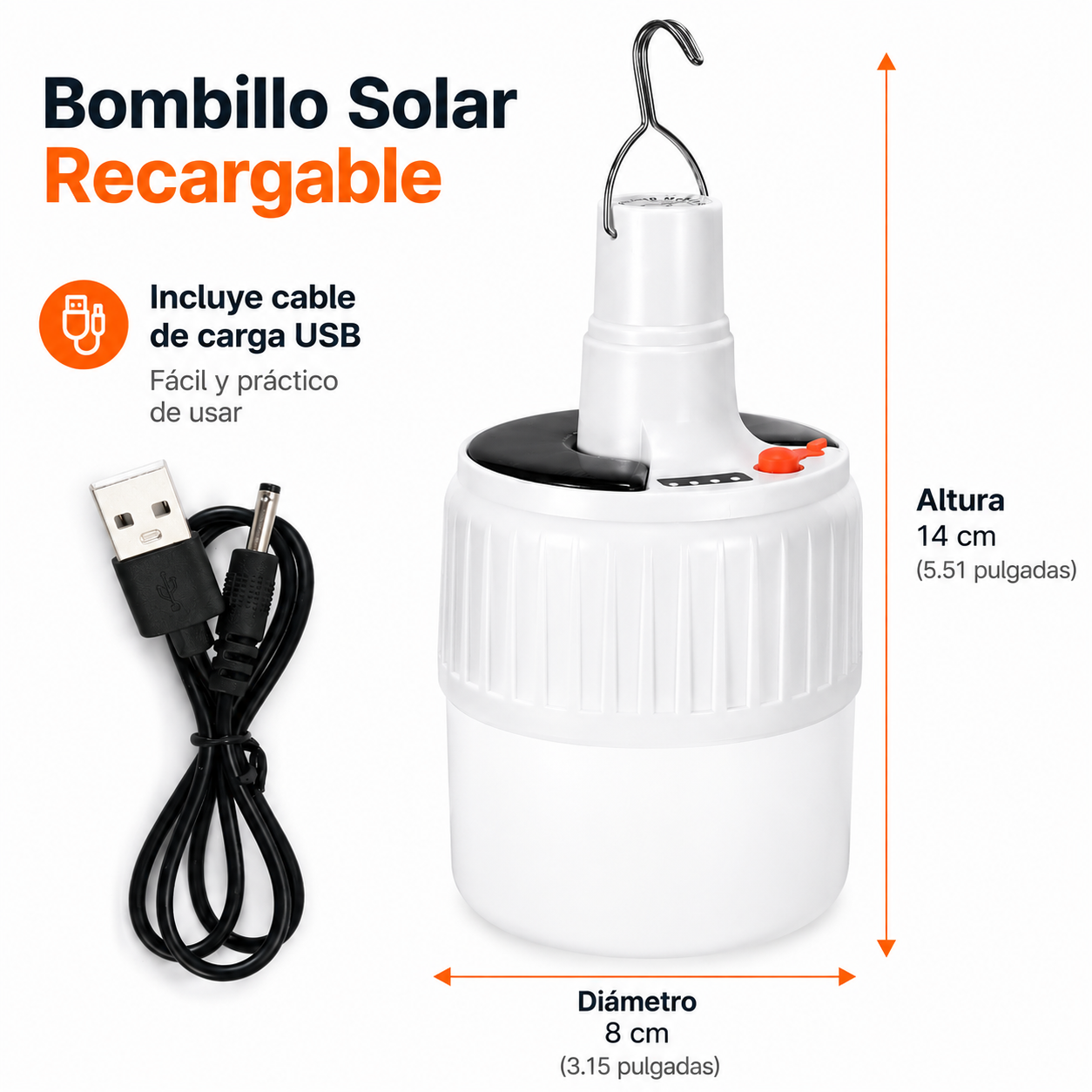 Bombillo Solar Recargable