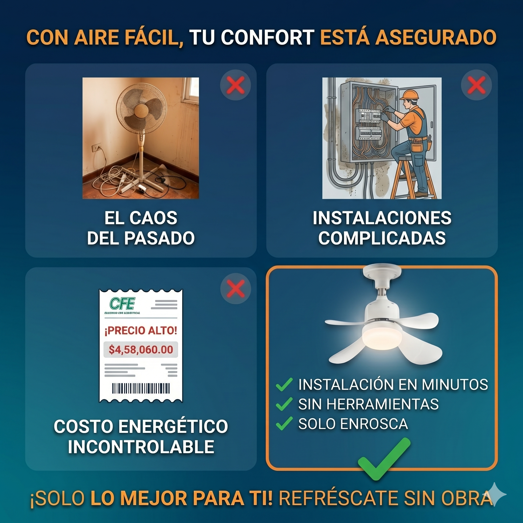 Bombillo ventilador - Duerme fresco toda la noche